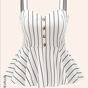 SHEIN striped peplum